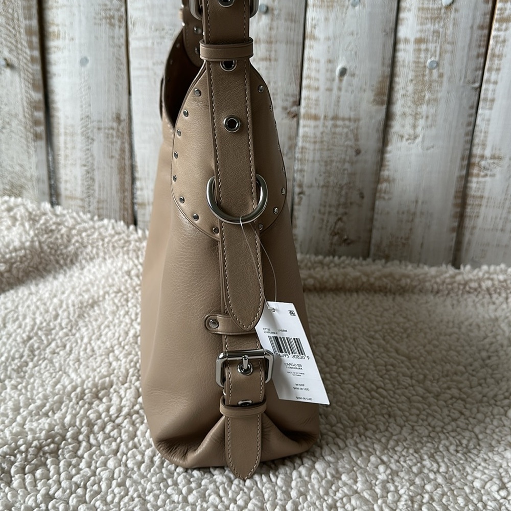 Coach Cargo Leather Shoulder Bag Purse Pebble New NWT - Picture 3 of 9